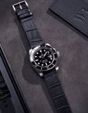 Black Embossed Alligator Leather Strap 18mm-21mm - OM Luxury