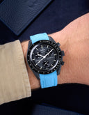 Curved Vertech Rubber Strap - Capri Blue - OM Luxury